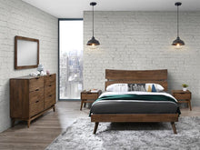 Load image into Gallery viewer, Cruz Hardwood Queen Bed Frame - Rustic Walnut Finish