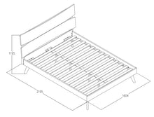 Load image into Gallery viewer, Cruz Hardwood Queen Bed Frame - Rustic Walnut Finish