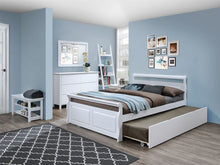 Load image into Gallery viewer, Bella White Double Bed with Trundle – Hardwood Frame