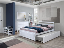 Load image into Gallery viewer, Bella 4PCE White Double Trundle Bedroom Suite – Hardwood Frames