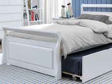 Load image into Gallery viewer, Bella White King Single Trundle Bed – Hardwood Frame