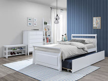 Load image into Gallery viewer, Bella White King Single Trundle Bed – Hardwood Frame