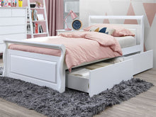 Load image into Gallery viewer, Bella 5PCE White King Single Storage Bedroom Suite – Hardwood Frame
