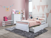 Load image into Gallery viewer, Bella 5PCE White King Single Storage Bedroom Suite – Hardwood Frame