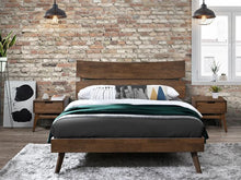 Load image into Gallery viewer, Cruz Hardwood Queen Bed Frame - Rustic Walnut Finish